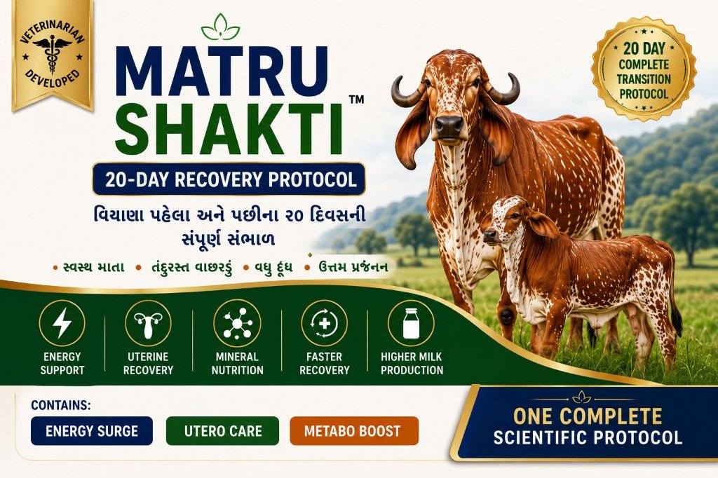 Matru Shakti Gir cow and calf banner | વિયાણ સંભાળ બેનર